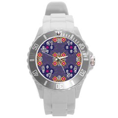 Morocco Tile Traditional Marrakech Round Plastic Sport Watch (L)