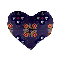 Morocco Tile Traditional Marrakech Standard 16  Premium Heart Shape Cushions