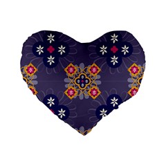 Morocco Tile Traditional Marrakech Standard 16  Premium Flano Heart Shape Cushions