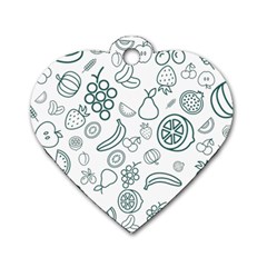 Fruit Material Design Transparent Dog Tag Heart (two Sides) by Pakrebo