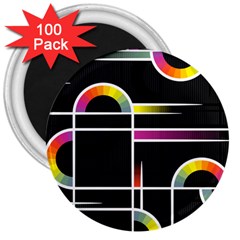 Background Abstract Semi Circles 3  Magnets (100 Pack) by Pakrebo