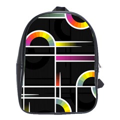 Background Abstract Semi Circles School Bag (xl) by Pakrebo