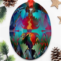 Background Sci Fi Fantasy Colorful Ornament (oval) by Pakrebo