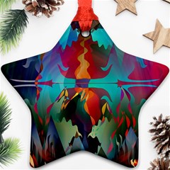 Background Sci Fi Fantasy Colorful Star Ornament (two Sides) by Pakrebo