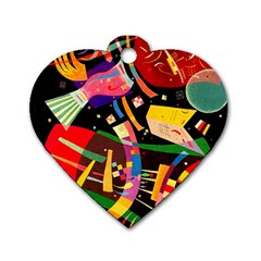 Kandinsky Composition X Dog Tag Heart (one Side) by impacteesstreetwearthree