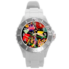 Kandinsky Composition X Round Plastic Sport Watch (l) by impacteesstreetwearthree