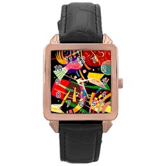 Kandinsky Composition X Rose Gold Leather Watch  by impacteesstreetwearthree