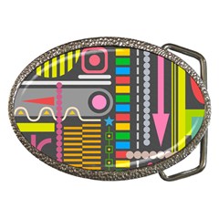 Abstract Background Colors Shapes Belt Buckles by Pakrebo