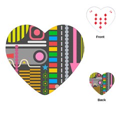 Abstract Background Colors Shapes Playing Cards Single Design (heart) by Pakrebo