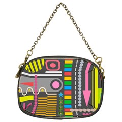 Abstract Background Colors Shapes Chain Purse (one Side) by Pakrebo