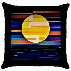 Background Abstract Horizon Throw Pillow Case (black) by Pakrebo