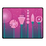 Floral Flowers Abstract Pink Fleece Blanket (Small) 50 x40  Blanket Front