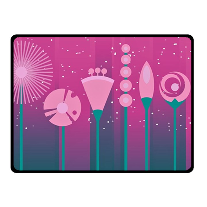 Floral Flowers Abstract Pink Fleece Blanket (Small)