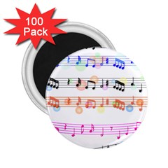 Music Background Music Note 2 25  Magnets (100 Pack)  by Pakrebo