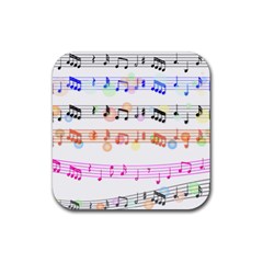 Music Background Music Note Rubber Coaster (square)  by Pakrebo