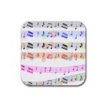 Music Background Music Note Rubber Coaster (Square)  Front