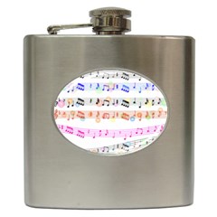 Music Background Music Note Hip Flask (6 Oz) by Pakrebo