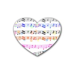 Music Background Music Note Heart Coaster (4 Pack)  by Pakrebo