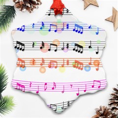 Music Background Music Note Ornament (snowflake) by Pakrebo