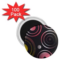 Circles Pinks Yellows Design 1 75  Magnets (100 Pack) 