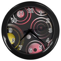 Circles Pinks Yellows Design Wall Clock (black) by Pakrebo