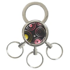 Circles Pinks Yellows Design 3-ring Key Chain by Pakrebo