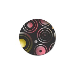 Circles Pinks Yellows Design Golf Ball Marker by Pakrebo