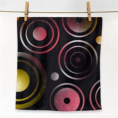 Circles Pinks Yellows Design Face Towel by Pakrebo