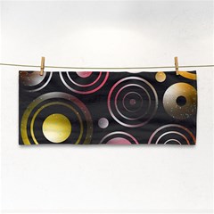 Circles Pinks Yellows Design Hand Towel by Pakrebo