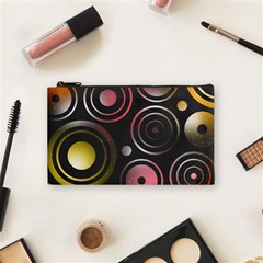 Circles Pinks Yellows Design Cosmetic Bag (small) by Pakrebo