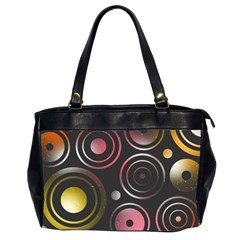 Circles Pinks Yellows Design Oversize Office Handbag (2 Sides) by Pakrebo