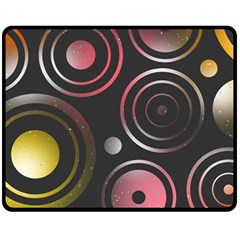 Circles Pinks Yellows Design Fleece Blanket (medium)  by Pakrebo