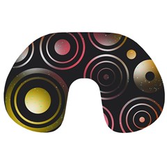 Circles Pinks Yellows Design Travel Neck Pillow by Pakrebo