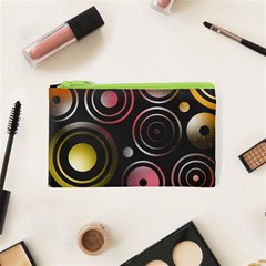 Circles Pinks Yellows Design Cosmetic Bag (xs) by Pakrebo