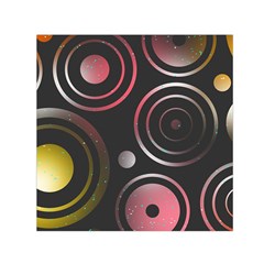 Circles Pinks Yellows Design Small Satin Scarf (square) by Pakrebo