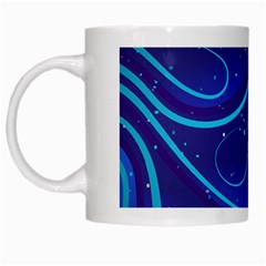 Wavy Abstract Blue White Mugs by Pakrebo