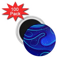 Wavy Abstract Blue 1 75  Magnets (100 Pack) 