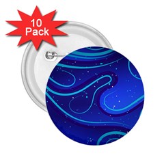 Wavy Abstract Blue 2 25  Buttons (10 Pack)  by Pakrebo