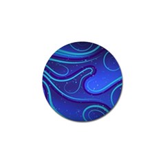 Wavy Abstract Blue Golf Ball Marker (4 Pack) by Pakrebo