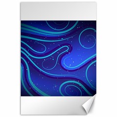 Wavy Abstract Blue Canvas 24  X 36  by Pakrebo