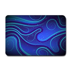 Wavy Abstract Blue Small Doormat  by Pakrebo