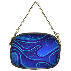 Wavy Abstract Blue Chain Purse (one Side) by Pakrebo