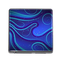 Wavy Abstract Blue Memory Card Reader (square 5 Slot) by Pakrebo