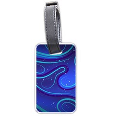 Wavy Abstract Blue Luggage Tag (one Side)