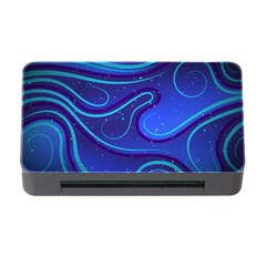 Wavy Abstract Blue Memory Card Reader With Cf by Pakrebo