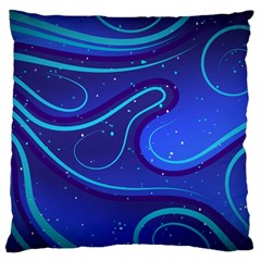 Wavy Abstract Blue Large Cushion Case (one Side) by Pakrebo