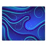 Wavy Abstract Blue Double Sided Flano Blanket (Large)  80 x60  Blanket Front