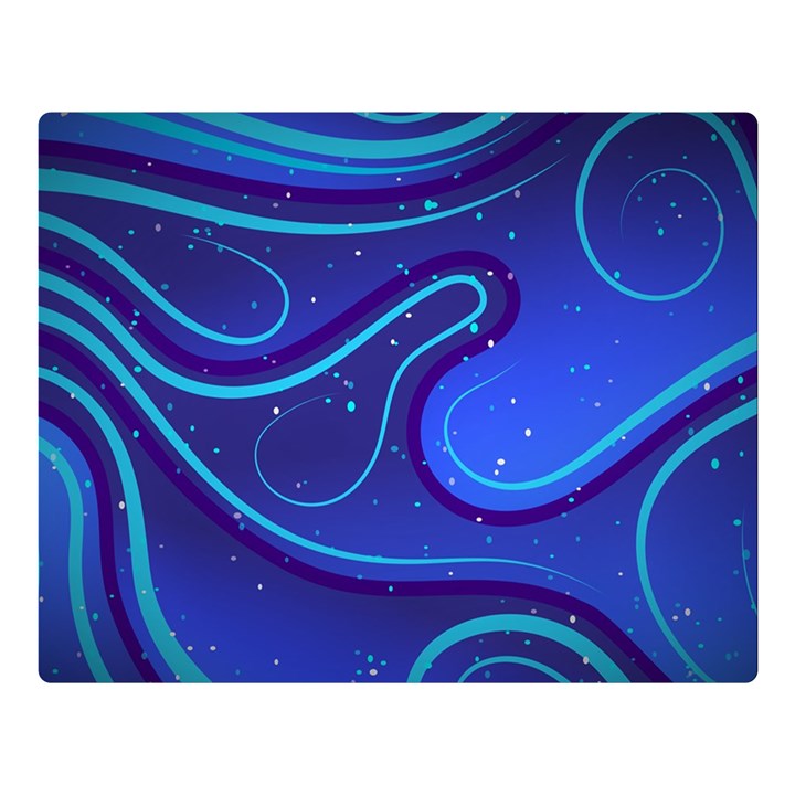 Wavy Abstract Blue Double Sided Flano Blanket (Large) 