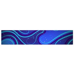 Wavy Abstract Blue Small Flano Scarf