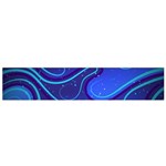 Wavy Abstract Blue Small Flano Scarf Front